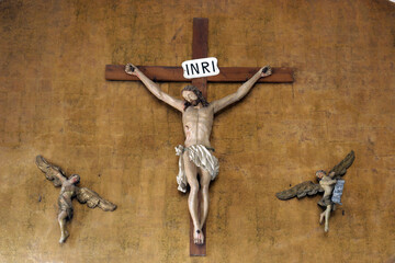 Crucifixion in the parish church of St. Anne in Krizevci, Croatia