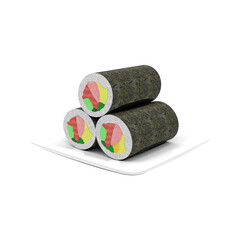 SUSHI ROLL 3D RENDER ISOLATED IMAGES