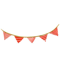 Fototapeta premium Watercolor usa independence fourth july day flag colors garland illustration