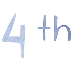 Watercolor usa independence fourth july day celebration blue words illustration