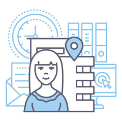 Office life line design icon