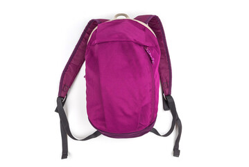 Purple school backpack on an isolated white