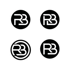 initial RB logo icon base vector design template