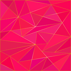 Fototapeta premium Low polygonal pink colored square pattern with metal gradient