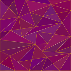 Low polygonal purple colored square pattern with metal gradient