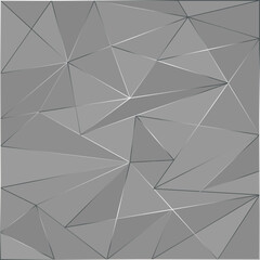 Low polygonal silver colored square pattern with metal gradient