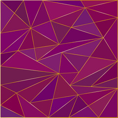 Low polygonal purple colored square pattern with metal gradient vector