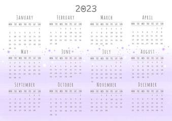 2023 calendar printable, digital downloadable, minimal background, abstract 
