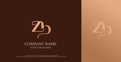 Initial ZB Logo Design Vector 