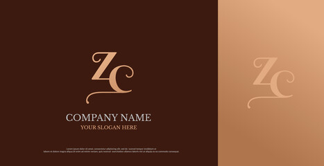Initial ZC Logo Design Vector 