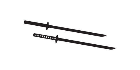 Japanese katana samurai swords vector illustration