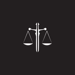Minimalist sword justice blade law firm logo vector illustration