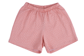 women's pink cotton shorts with elastic band , isolated on a white background