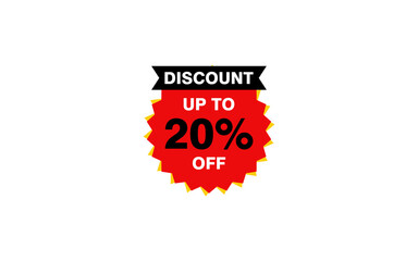 20 Percent discount offer, clearance, promotion banner layout with sticker style.