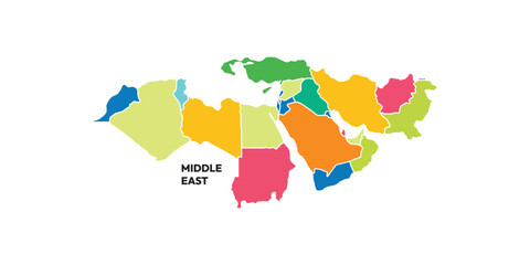 Map middle east vector background illustration