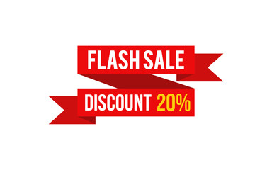 20 Percent discount offer, clearance, promotion banner layout with sticker style.