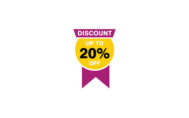 20 Percent discount offer, clearance, promotion banner layout with sticker style.