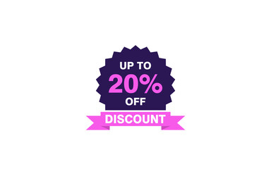 20 Percent discount offer, clearance, promotion banner layout with sticker style.