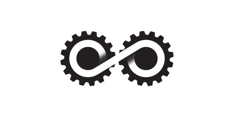 Creative Infinity Gear logo icon vector design illustration