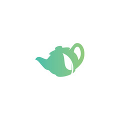 Creative green tea leaf logo icon vector design template