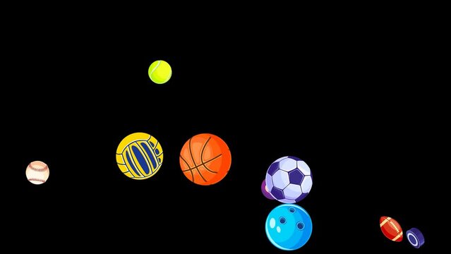 Bouncy balls, 4K HD Video with green screen