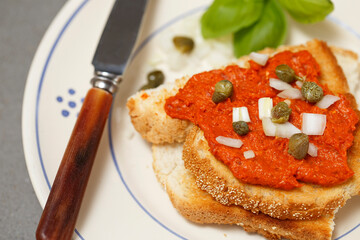 Filet americain or fillet american - raw beef spread	
