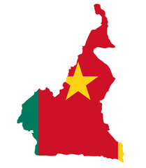 Cameroon map with flag african cartography