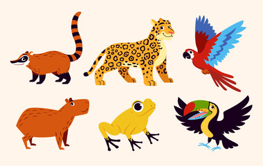 Vector Set Cute Latin American Characters Isolated © aratehortua