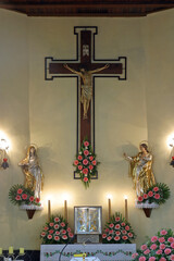 The main altar in the parish church of the Exaltation of the Holy Cross in Kravarsko Croatia