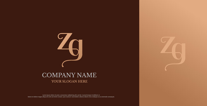 Initial ZG Logo Design Vector 