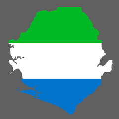 Sierra Leone map with flag african cartography