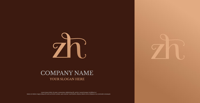 Initial ZH Logo Design Vector 
