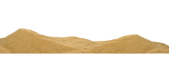 Panoramic pile sand dune isolated on white