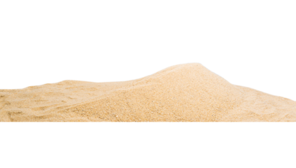 Panoramic pile sand dune isolated on white