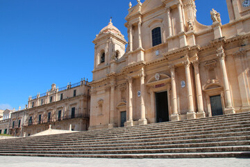baroque cathedral in noto in sicily (italy) - obrazy, fototapety, plakaty