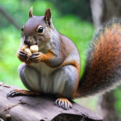 Fototapeta premium Squirrel fictitious generative AI artwork that doesn't exist in real life. 