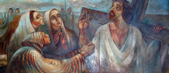 8th Stations of the Cross, Jesus meets the daughters of Jerusalem, National Shrine of Saint Joseph...
