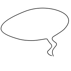 One Line Speech Bubble