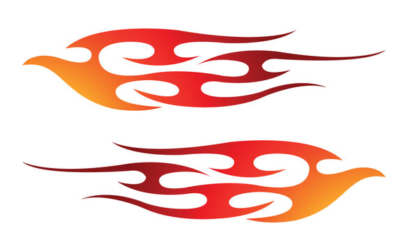 Racing flame car sticker tribal fire flame car decal fire tattoo vector art for car sides and motorcycle tanks