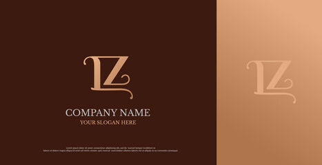 Initial LZ Logo Design Vector  - obrazy, fototapety, plakaty