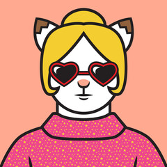 Obraz na płótnie Canvas Sylvia cool millennial avatar cat character