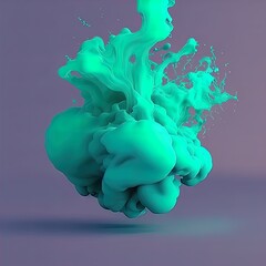 Colorful chemical splash underwater. Abstract swirling liquid.