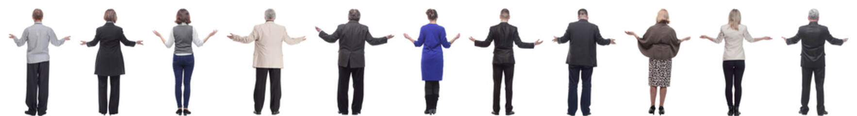 group of successful business people isolated on white