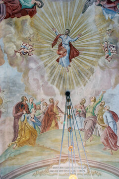 Ascension of the Lord, fresco in the parish church of Our Lady of the Snow in Kutina, Croatia
