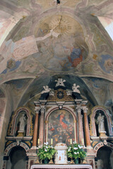 Fototapeta na wymiar The main altar in the church of the Blessed Virgin Mary in Jastrebarsko, Croatia