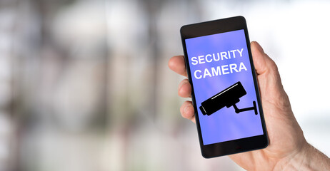 Security camera concept on a smartphone