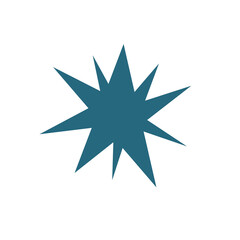 illustration blue abstract star isolated on white background. Design element