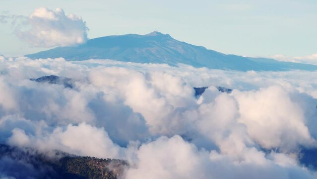 Cofre de Perote volcano seen from the Pico de Orizaba volcano