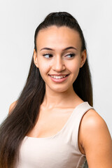 Portrait of pretty young Arabian woman over isolated background