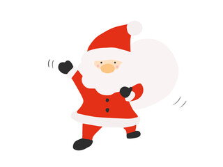 手を振るサンタクロース　シンプルイラスト